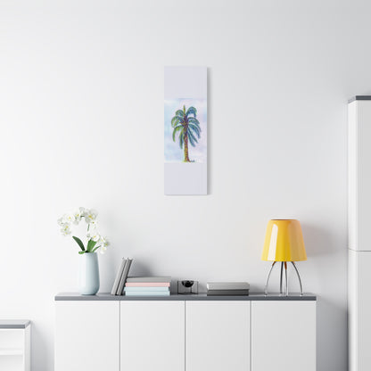 Hand Painted Watercolor Queen Palm Signed Matte Canvas, Stretched, 1.25"