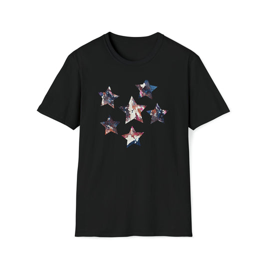 Miniaday Designs Stars Multicolor Unisex Softstyle T-Shirt - Miniaday Designs, LLC.