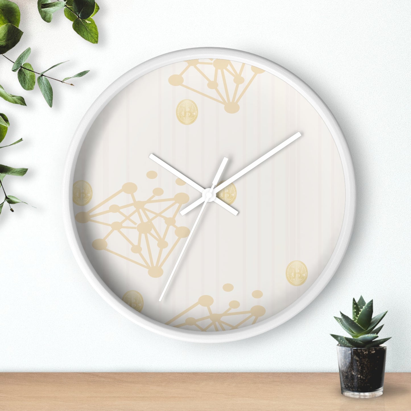 Gold Cryprto and Bitcon Wall Clock