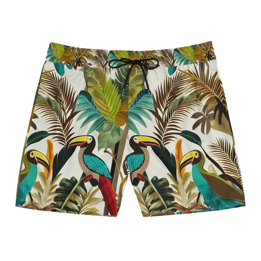 Miniaday  Designs Men's Mid-Length Swim Shorts Tropical Toucan