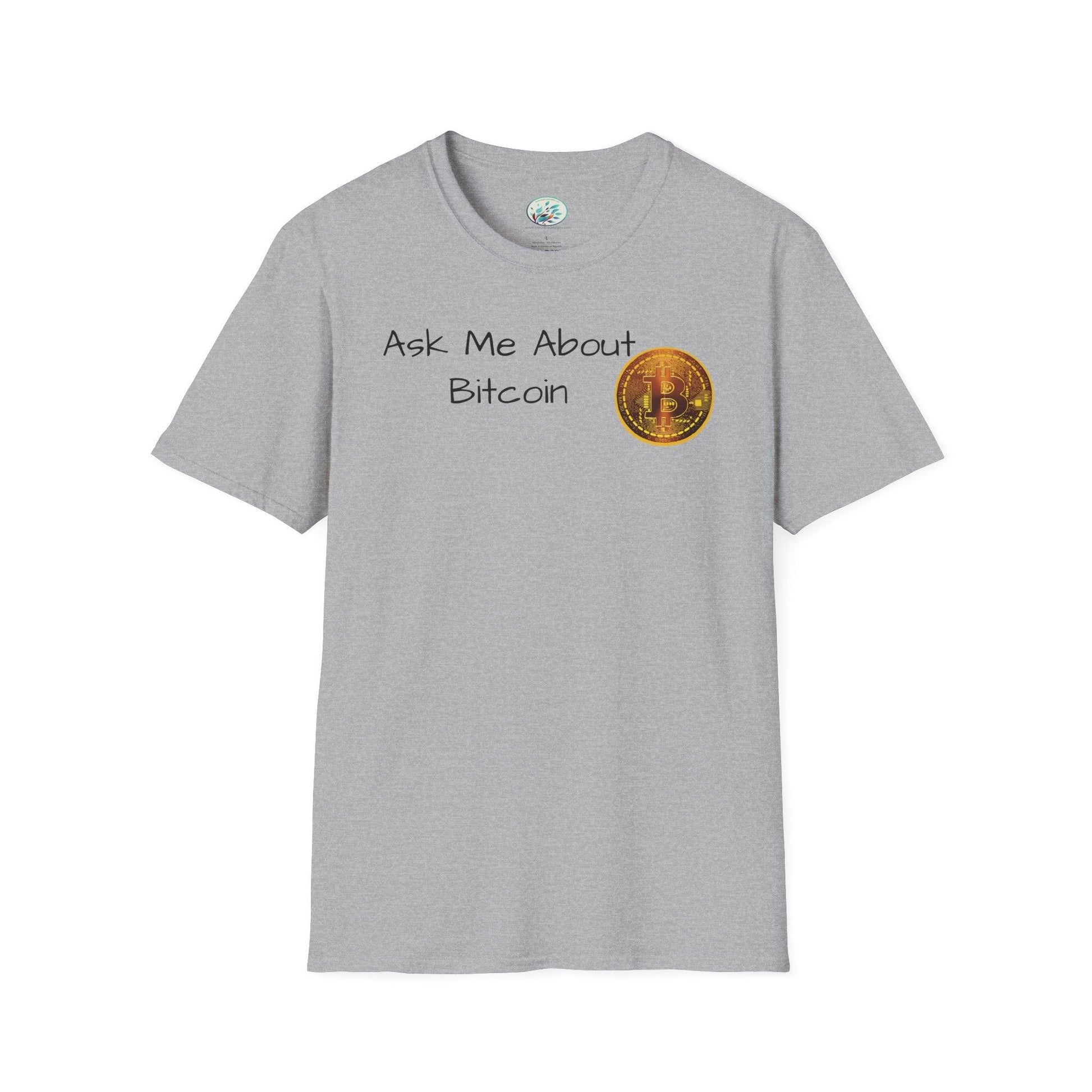 Ask Me About Bitcoin Unisex Softstyle T-Shirt - Miniaday Designs, LLC.