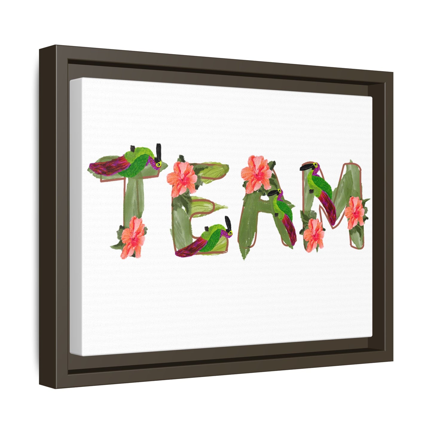 TEAM Toucan Alphabet Matte Canvas, Framed (Multi-color)