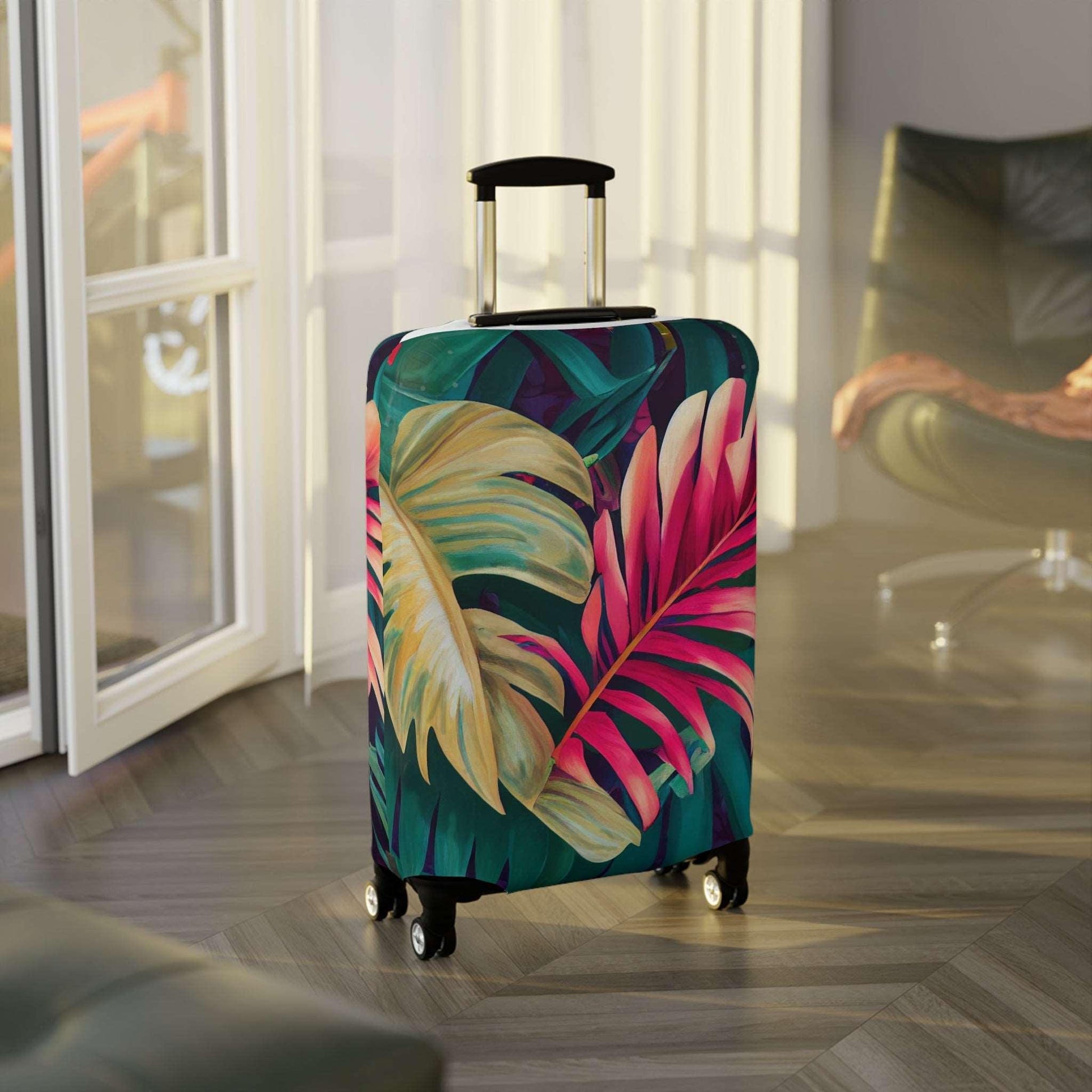 Enchanting Foliage: A Fusion of Realism and Exoticism in Brushwork by Miniaday Designs, LLC. Luggage Cover - Miniaday Designs, LLC.