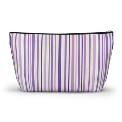Pink and Purple Stripes Accessory Pouch w T-bottom