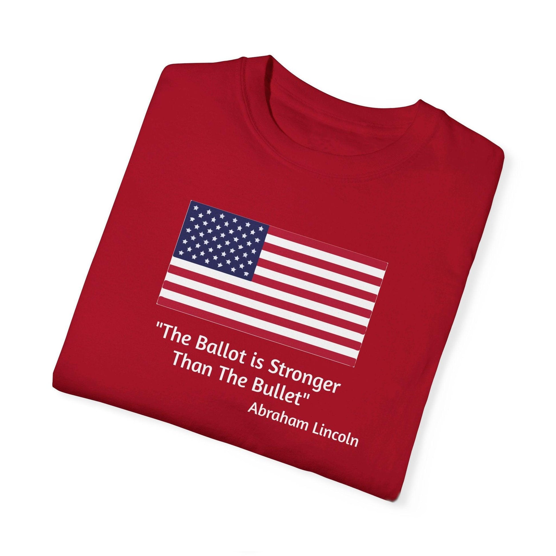The Ballot is Stronger Than The Bullet Unisex Garment-Dyed T-shirt - Miniaday Designs, LLC.