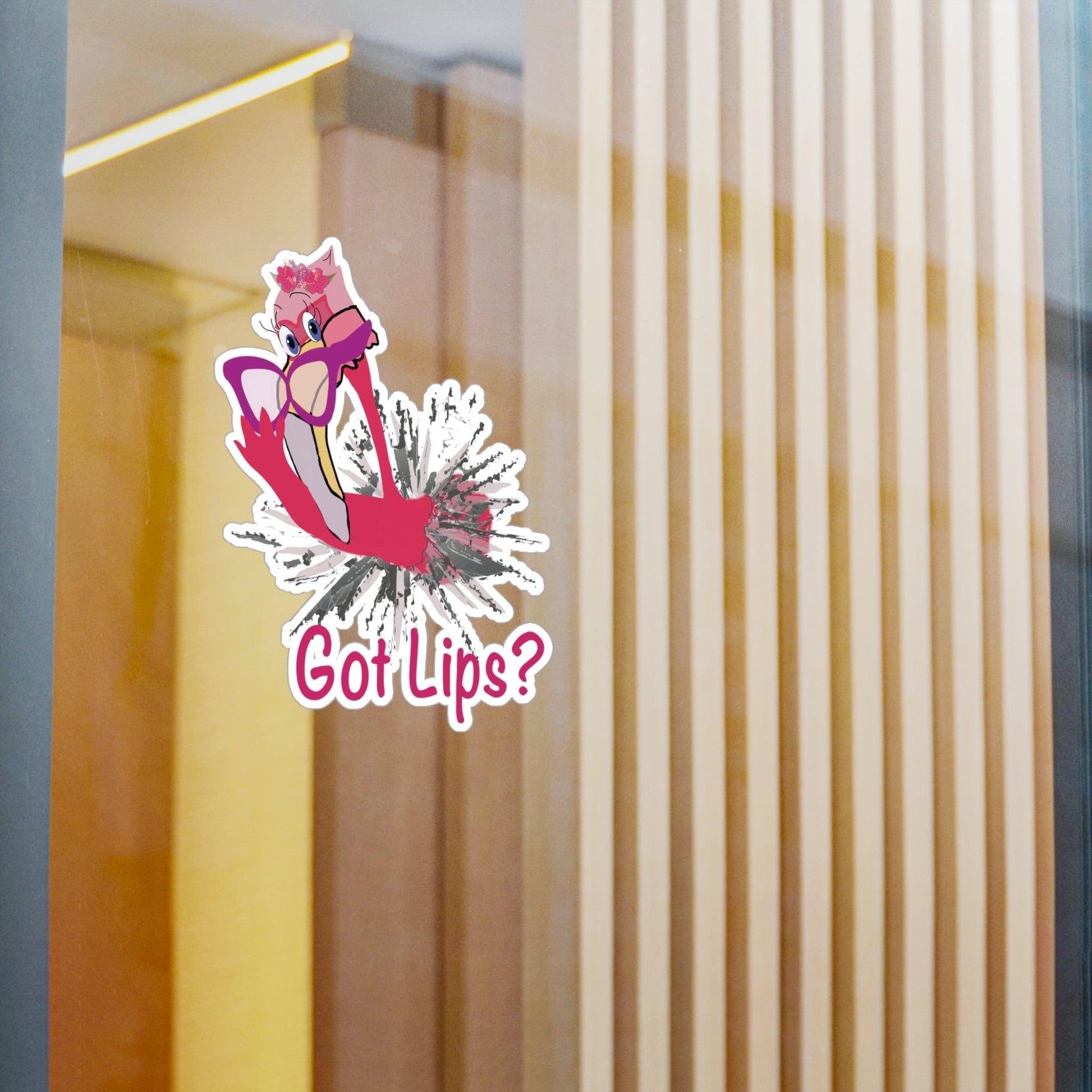 Flamingo Got Lips Kiss-Cut Vinyl Decals - Miniaday Designs, LLC.