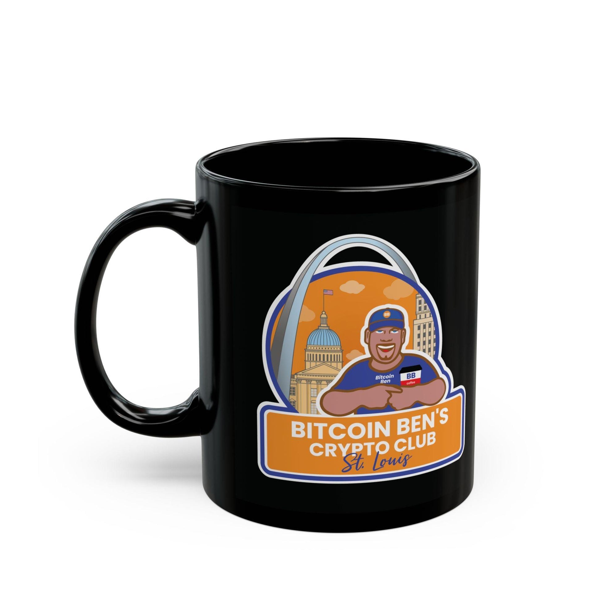 Bitcoin Ben St Louis Club Black Mug (11oz, 15oz) - Miniaday Designs, LLC.