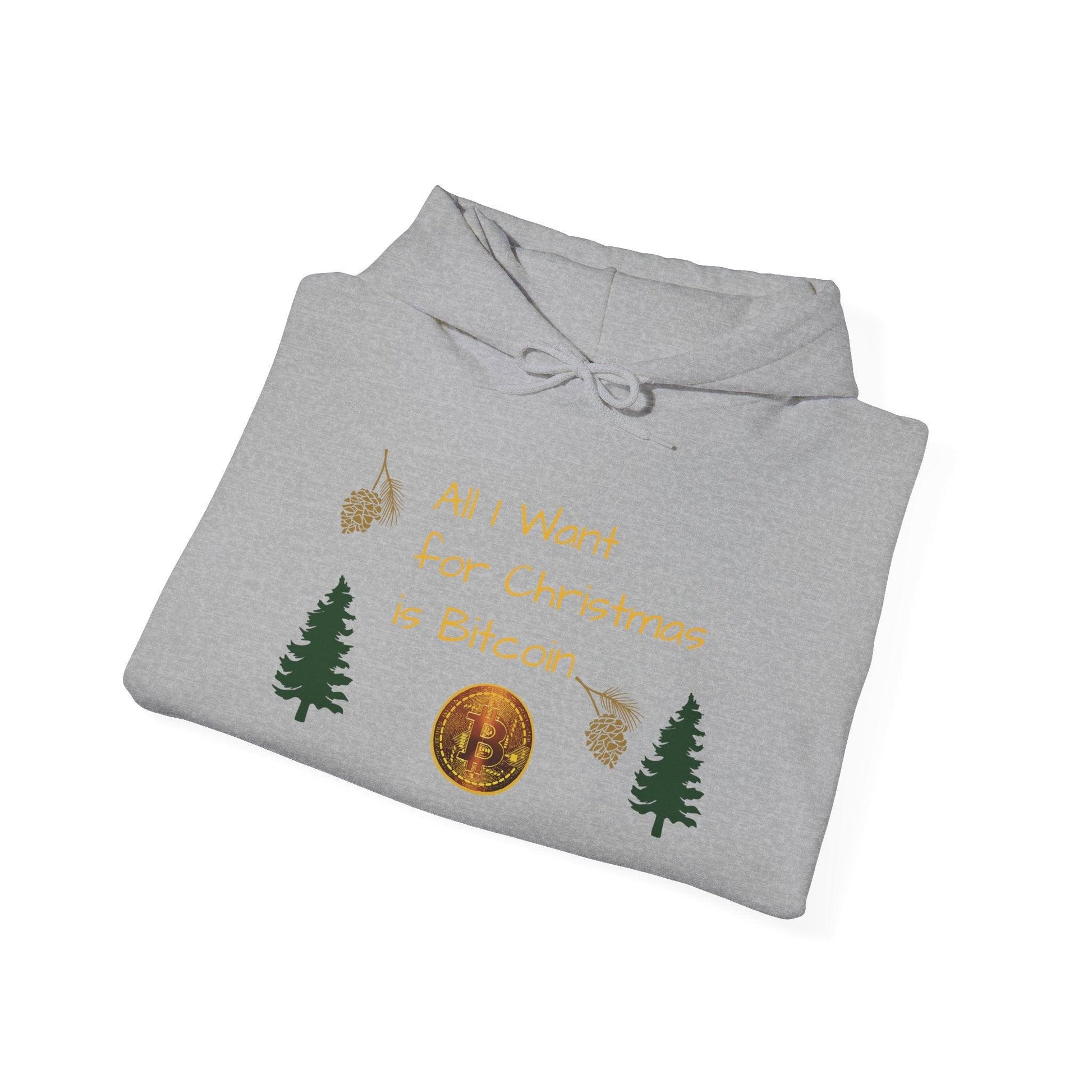 All I Want For Chirstmas is Bitcoin Trees Unisex Heavy Blend™ Hooded Sweatshirt - Miniaday Designs, LLC.