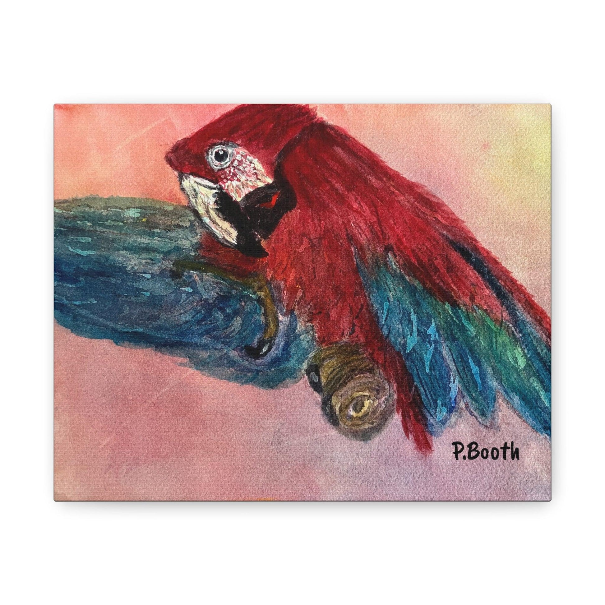 Miniaday Designs Parrot Canvas Gallery Wraps Unisex Red - Miniaday Designs, LLC.
