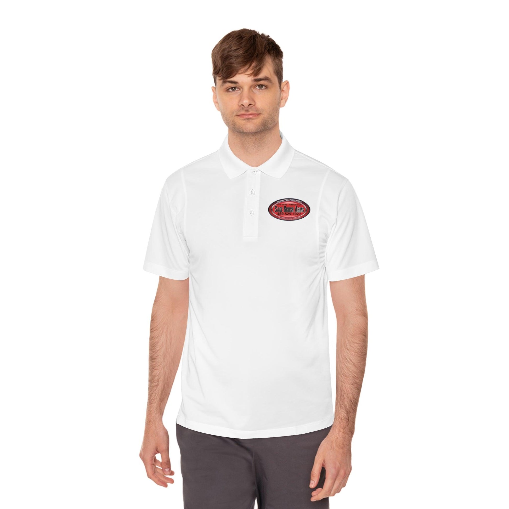 Sage Brush Arms Logo Men's Sport Polo Shirt - Miniaday Designs, LLC.