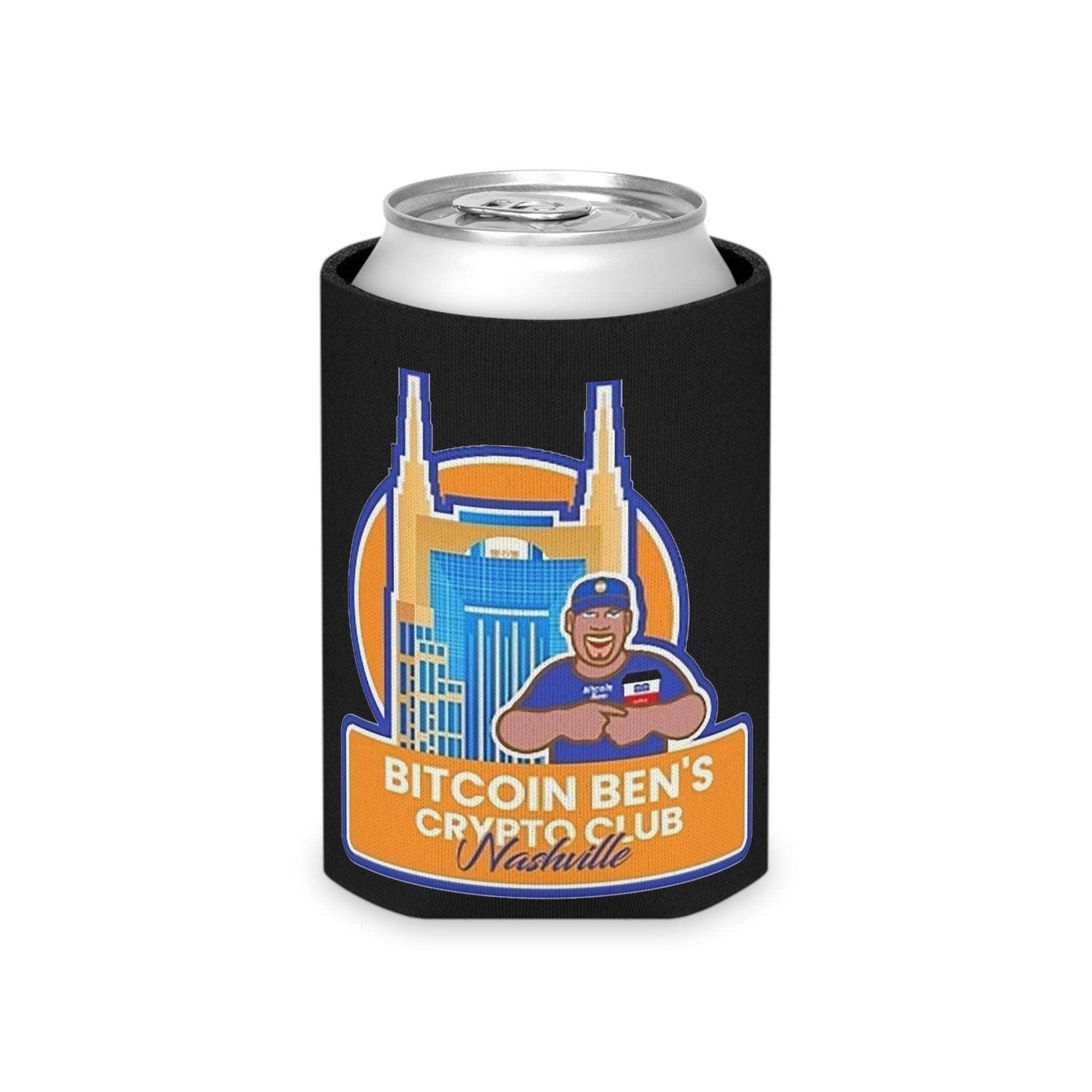 Bitcoin Ben Nashville Club Can Cooler - Miniaday Designs, LLC.