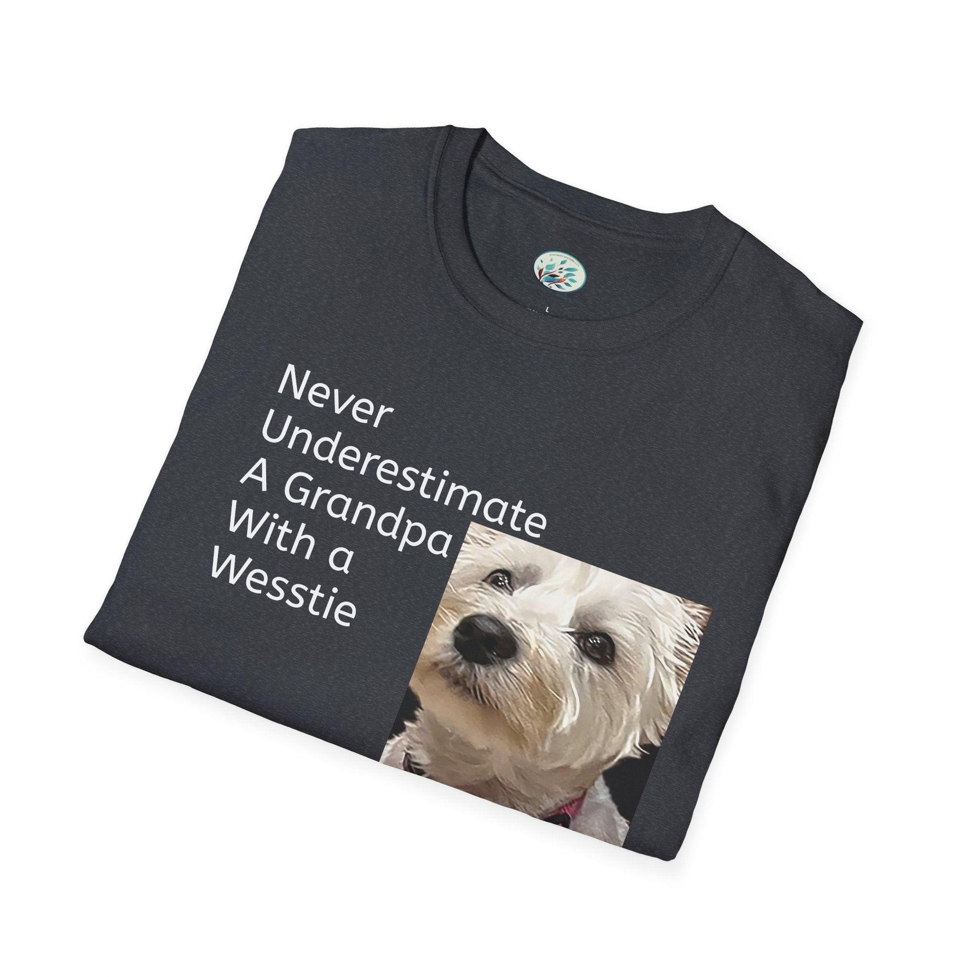 Never Understimate a Westie Unisex Softstyle T-Shirt - Miniaday Designs, LLC.