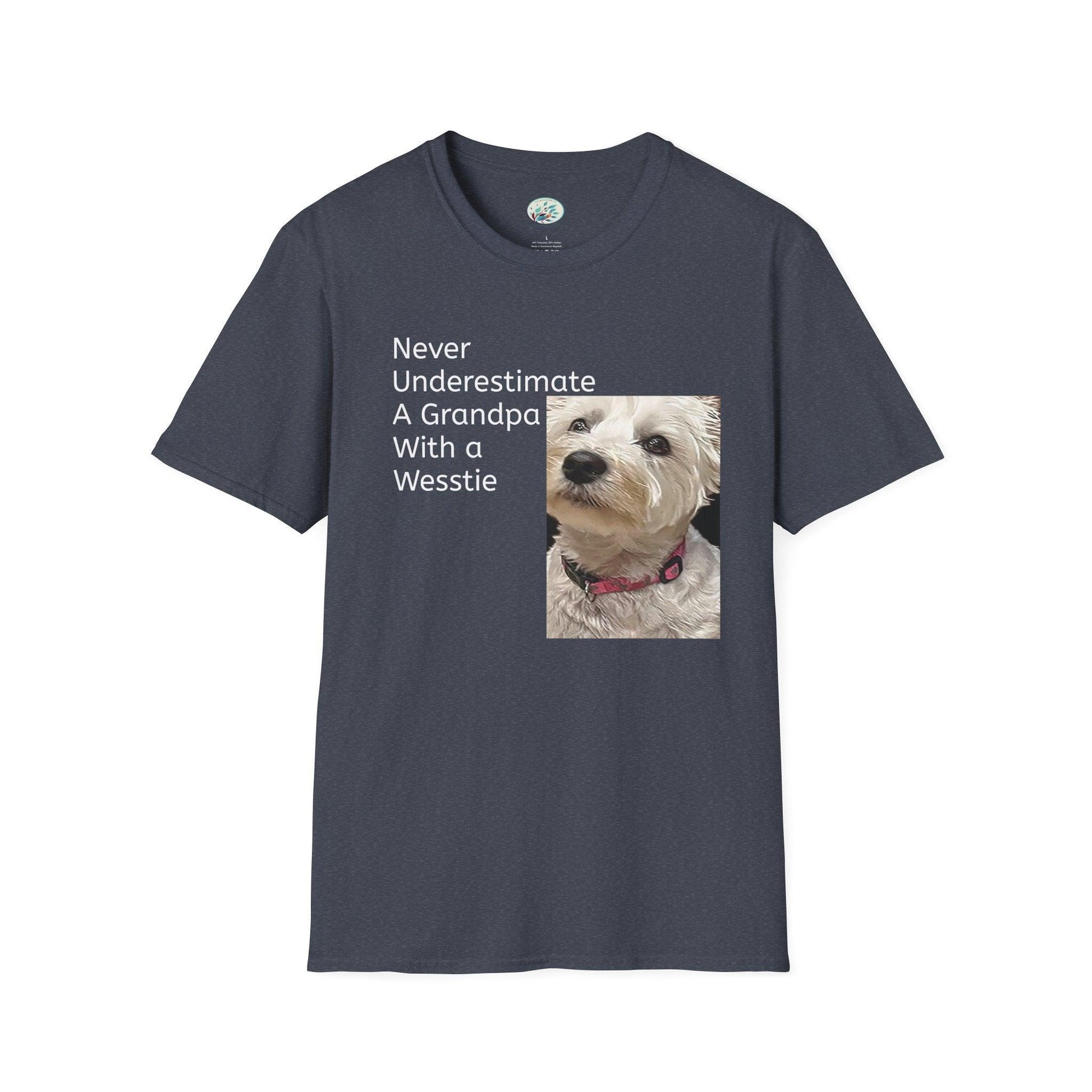 Never Understimate a Westie Unisex Softstyle T-Shirt - Miniaday Designs, LLC.