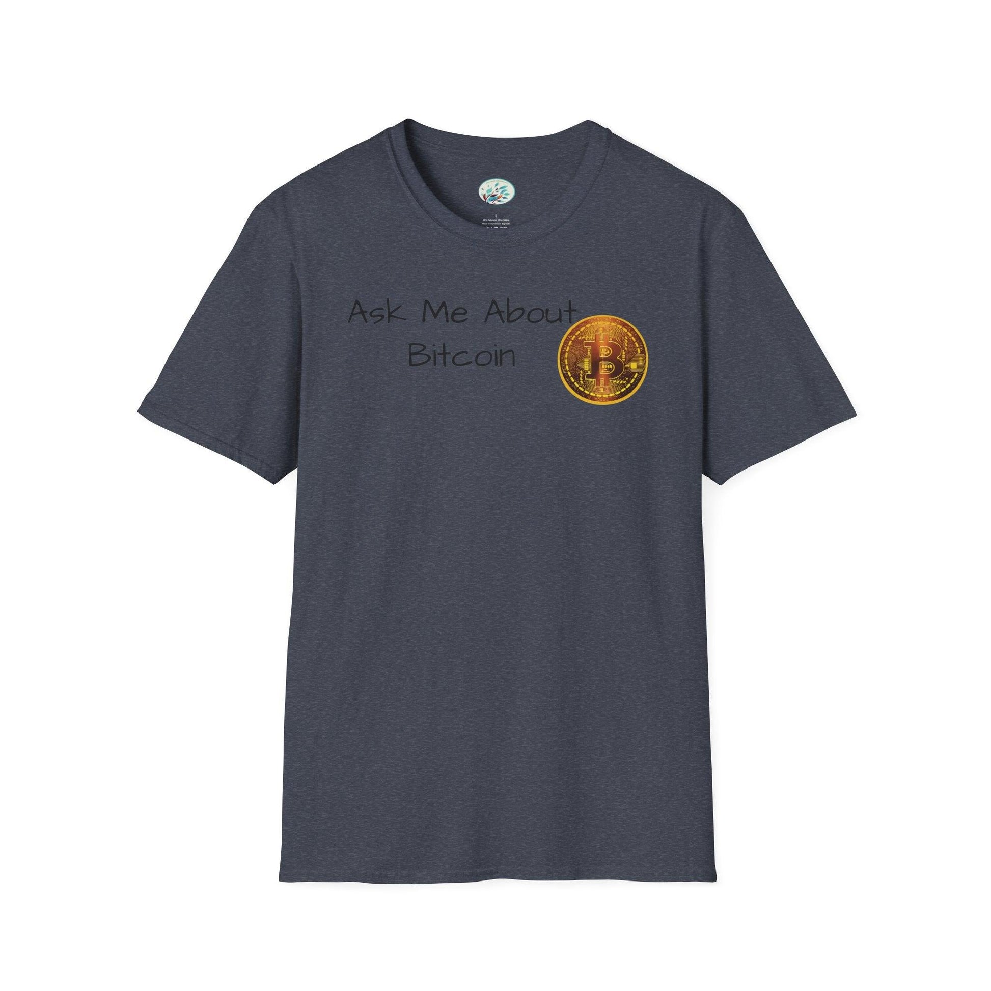 Ask Me About Bitcoin Unisex Softstyle T-Shirt - Miniaday Designs, LLC.