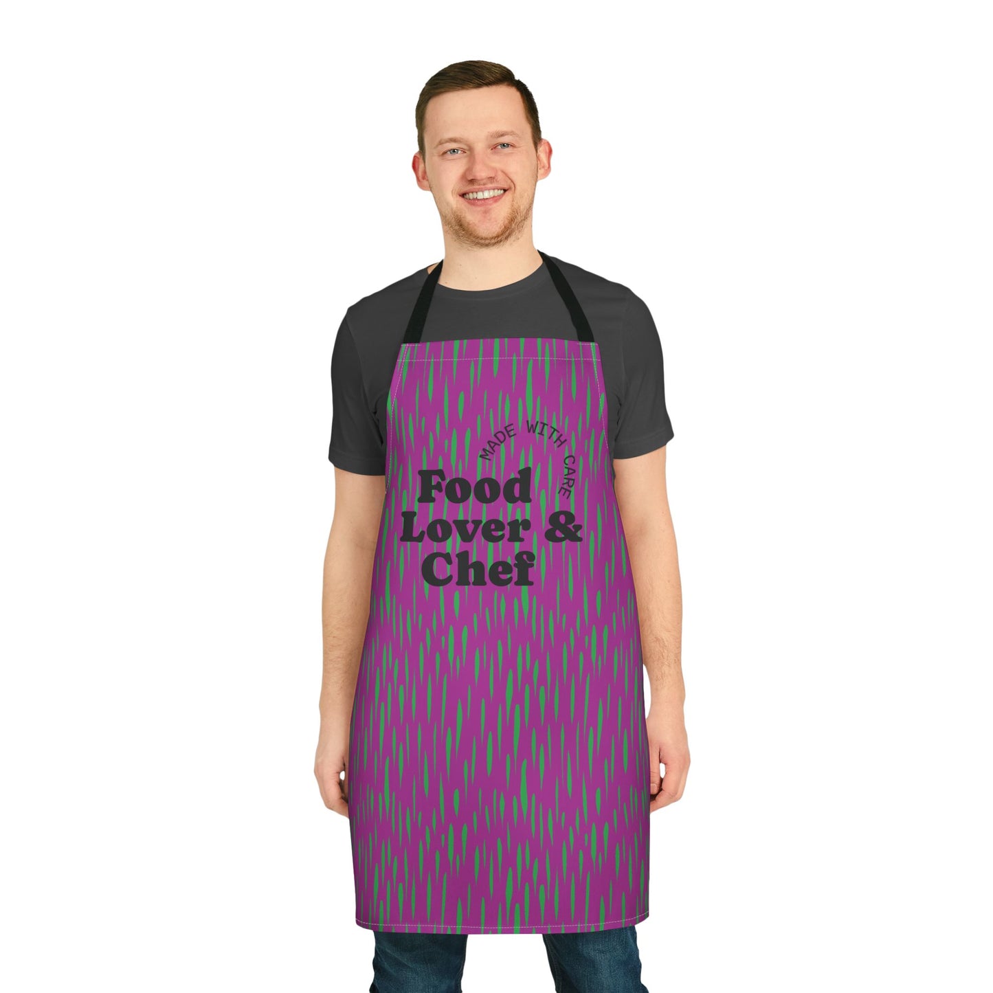 Animal Print Hot Pink and Pickle Green  Food Lover Chef Apron, 5-Color Straps (AOP)
