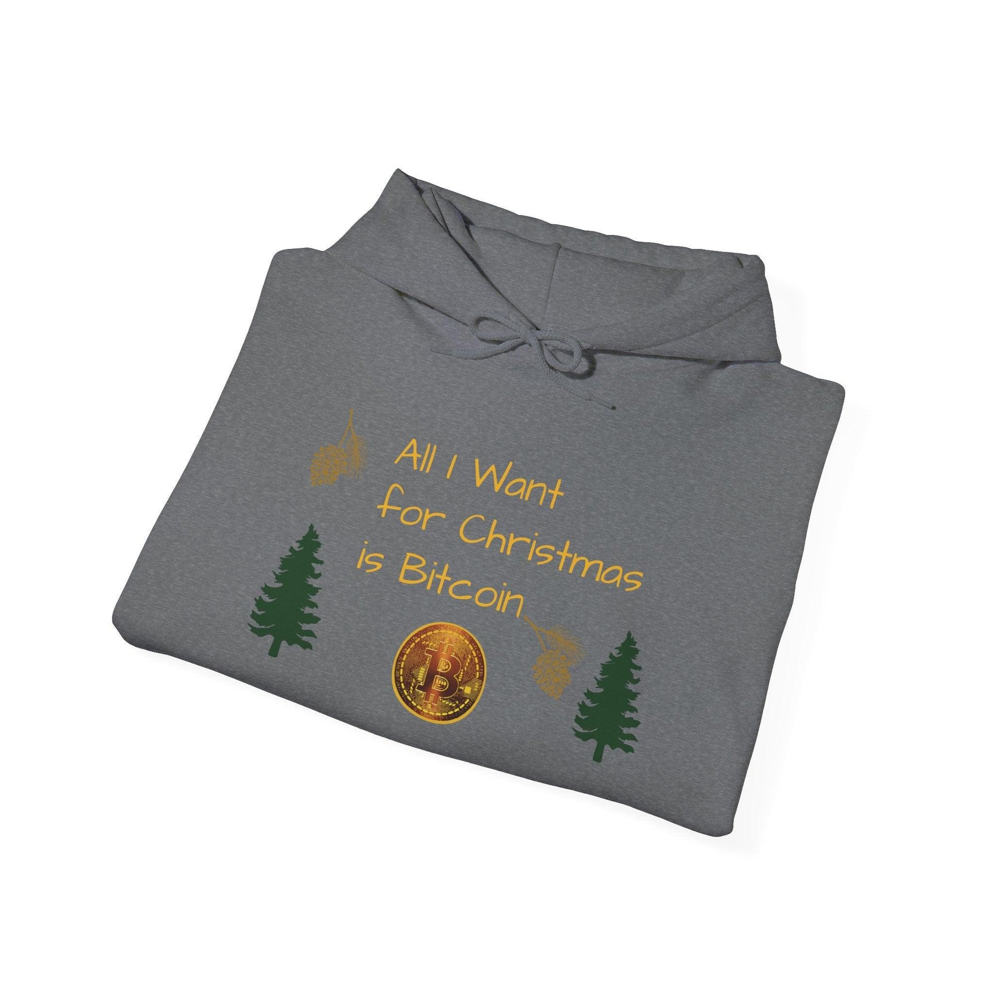 All I Want For Chirstmas is Bitcoin Trees Unisex Heavy Blend™ Hooded Sweatshirt - Miniaday Designs, LLC.