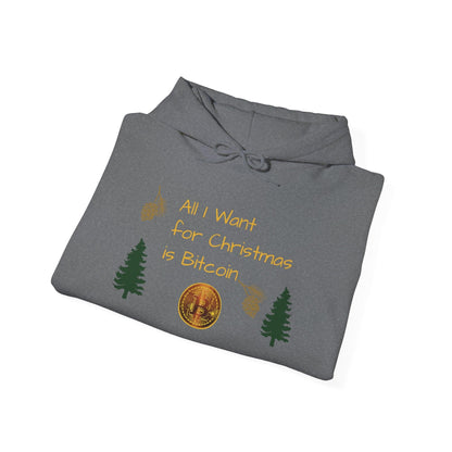 All I Want For Chirstmas is Bitcoin Trees Unisex Heavy Blend™ Hooded Sweatshirt - Miniaday Designs, LLC.
