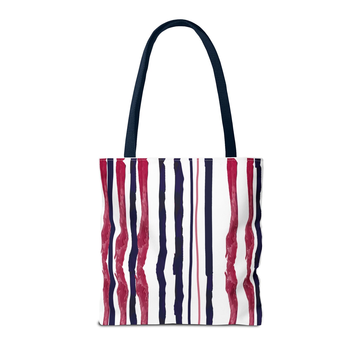 Patriotic Hand Drawn Red White and Blue StripesTote Bag (AOP)