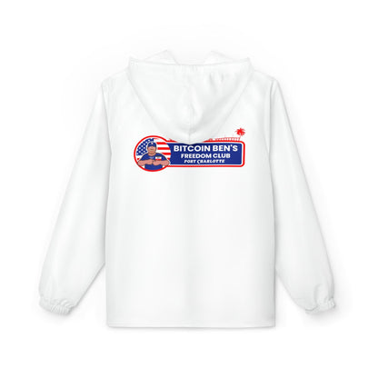Bitcoin Ben Freedom Club Port Charlotte Windbreaker Jacket (AOP) - Miniaday Designs, LLC.