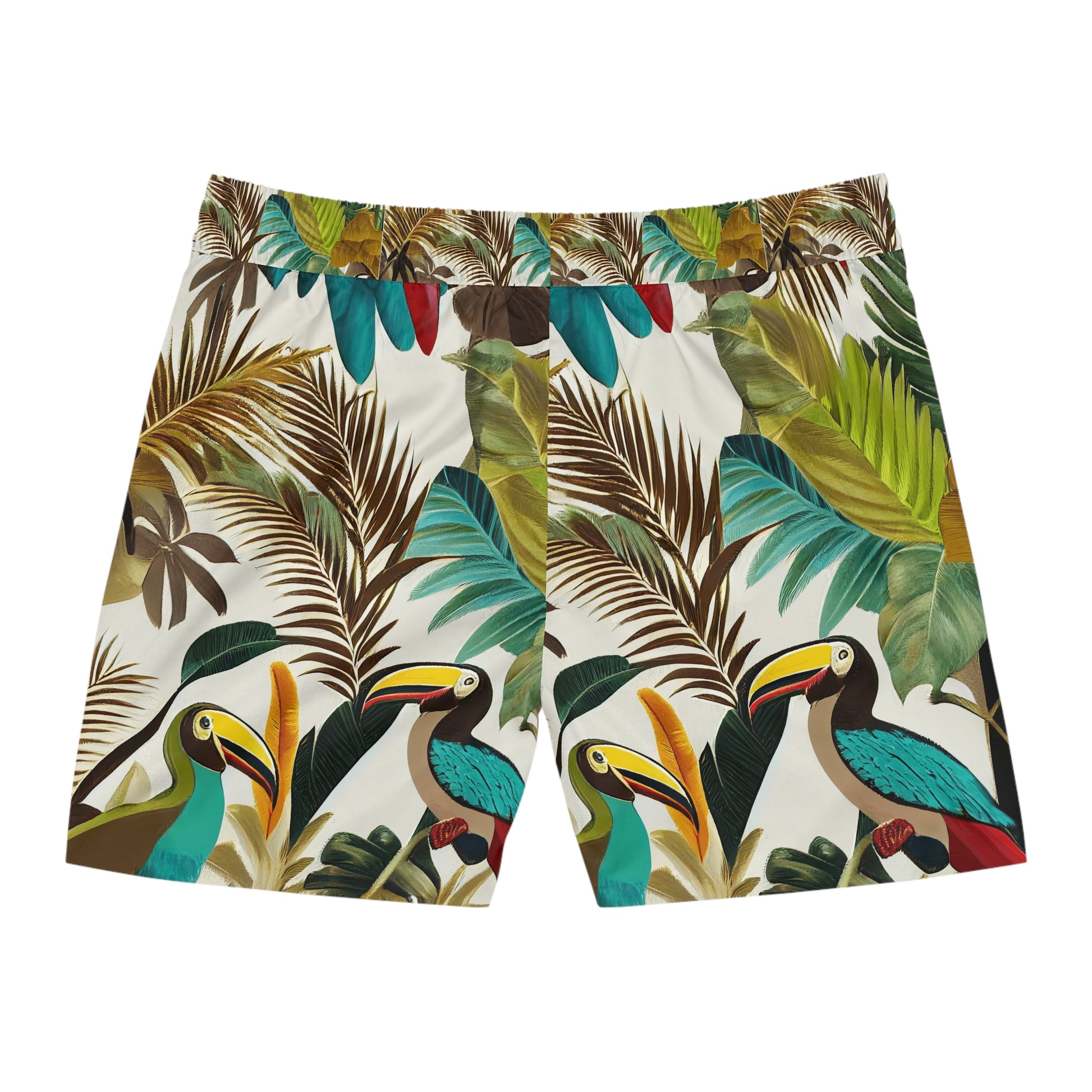 Miniaday Designs Men's Mid-Length Swim Shorts Tropical Toucan - Miniaday Designs, LLC.