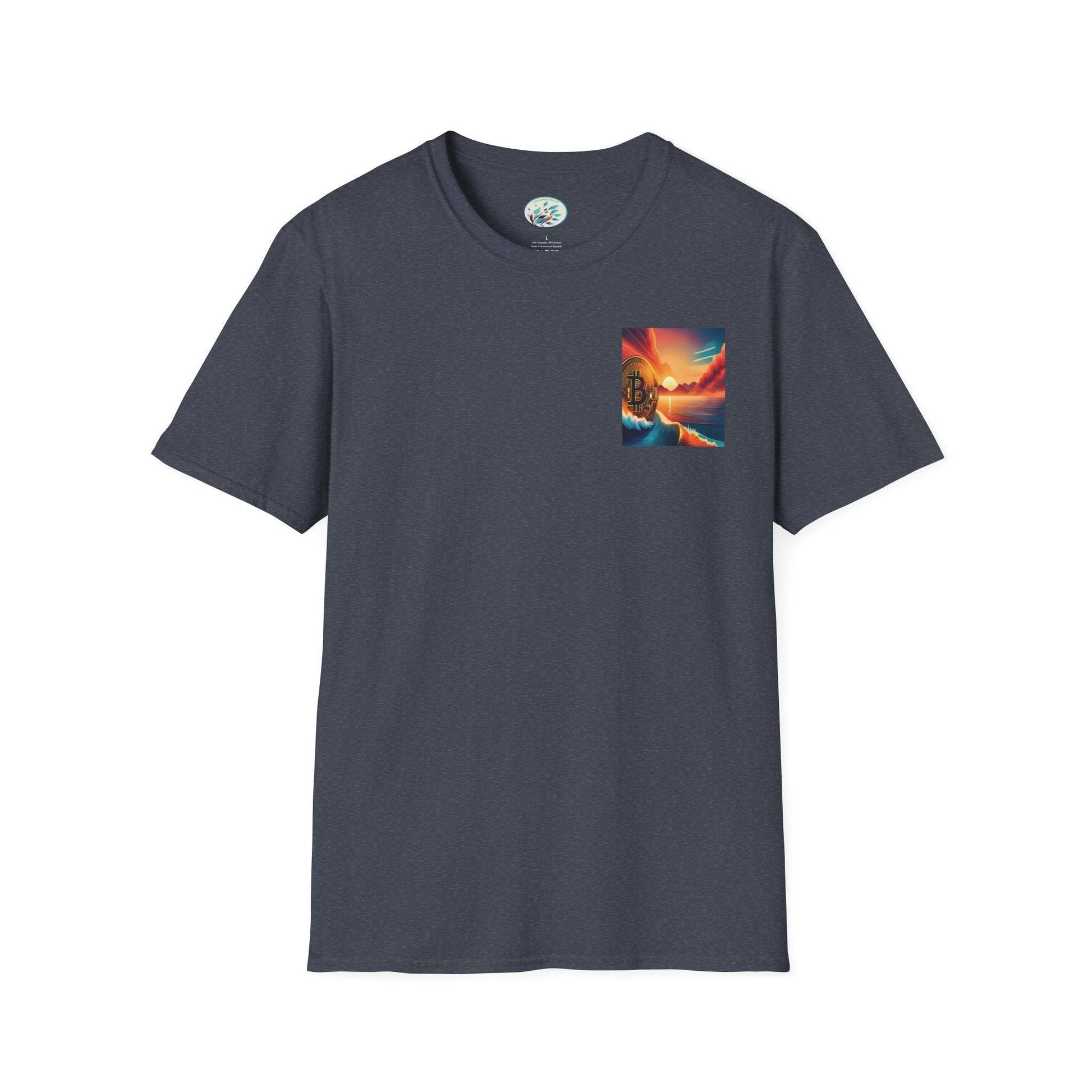 Ride the Wave Bitcoin Unisex Softstyle T-Shirt - Miniaday Designs, LLC.