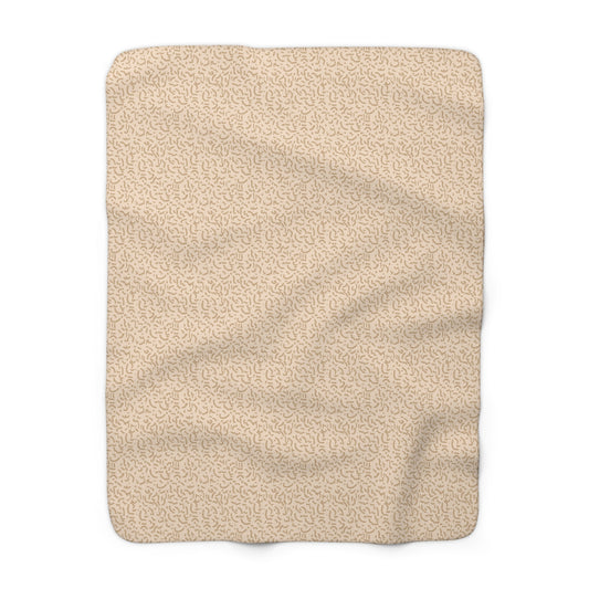 Animal Print Cream and Brown Sherpa Fleece Blanket