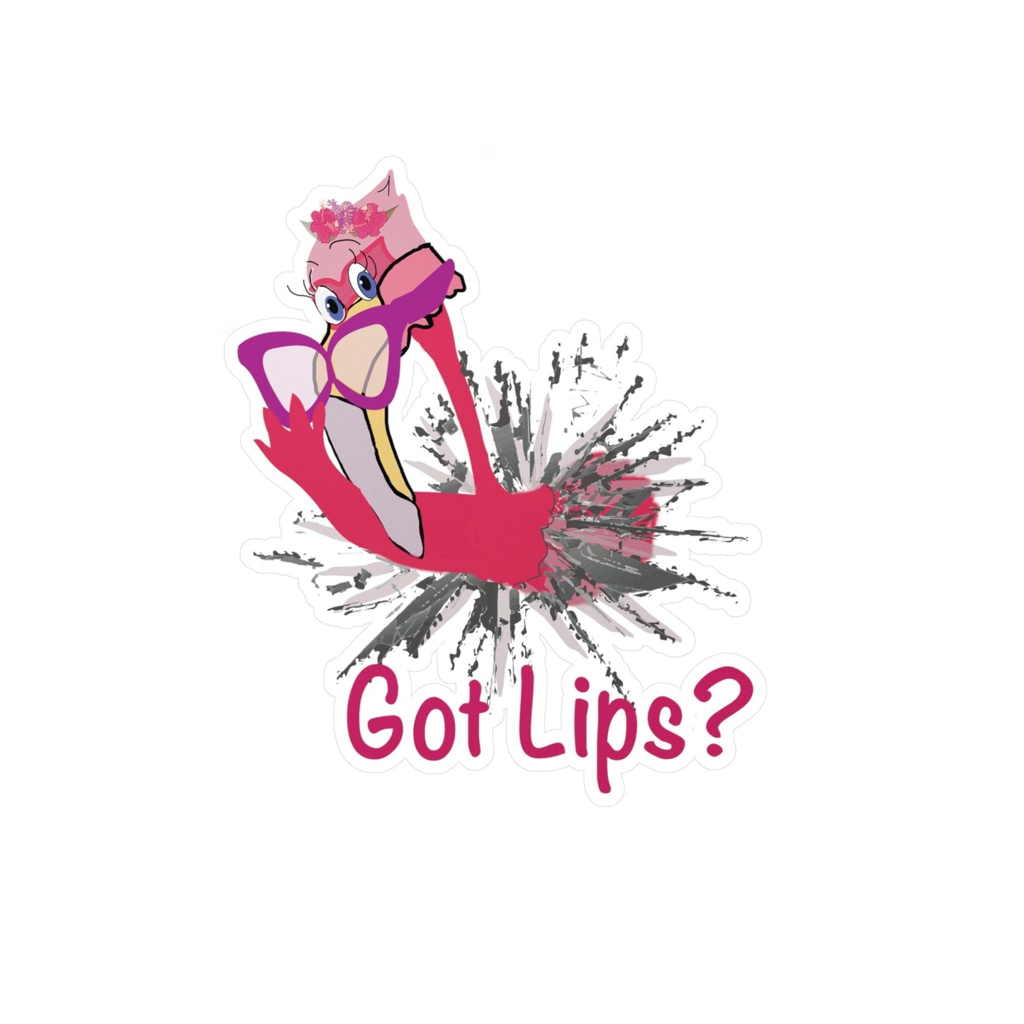 Flamingo Got Lips Kiss-Cut Vinyl Decals - Miniaday Designs, LLC.