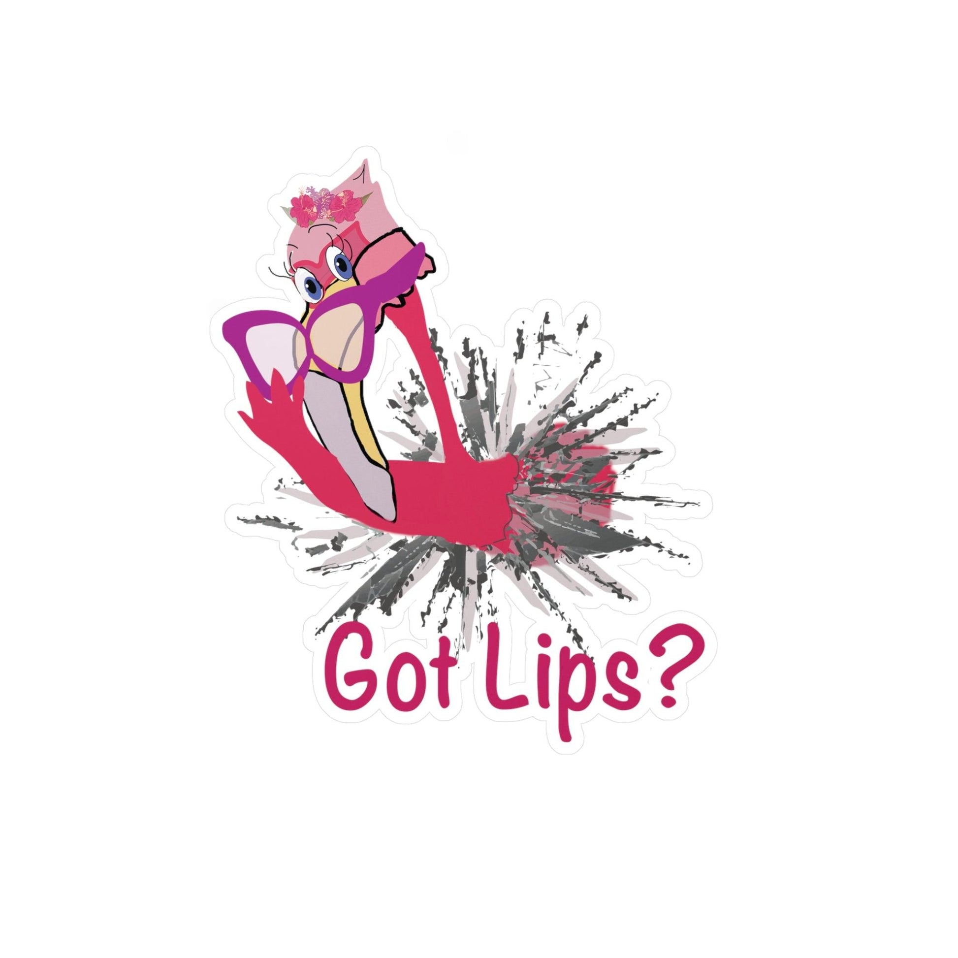 Flamingo Got Lips Kiss-Cut Vinyl Decals - Miniaday Designs, LLC.