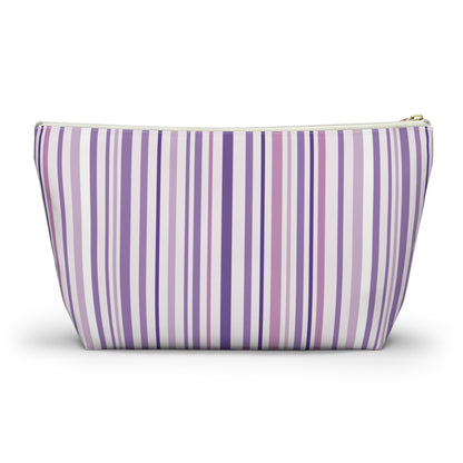 Pink and Purple Stripes Accessory Pouch w T-bottom