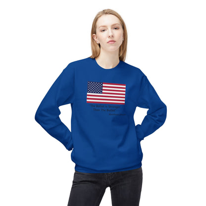 "The Ballot is Stronger Than The Bullet" Unisex Midweight Softstyle Fleece Crewneck Sweatshirt