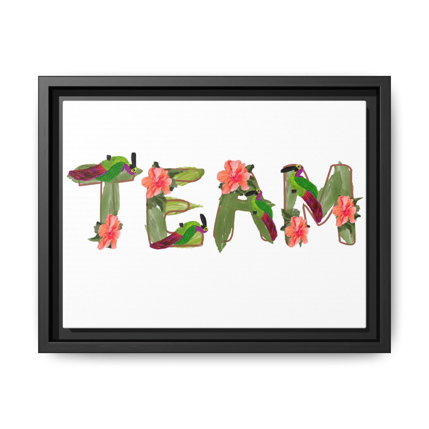 TEAM Toucan Alphabet Matte Canvas, Framed (Multi-color)
