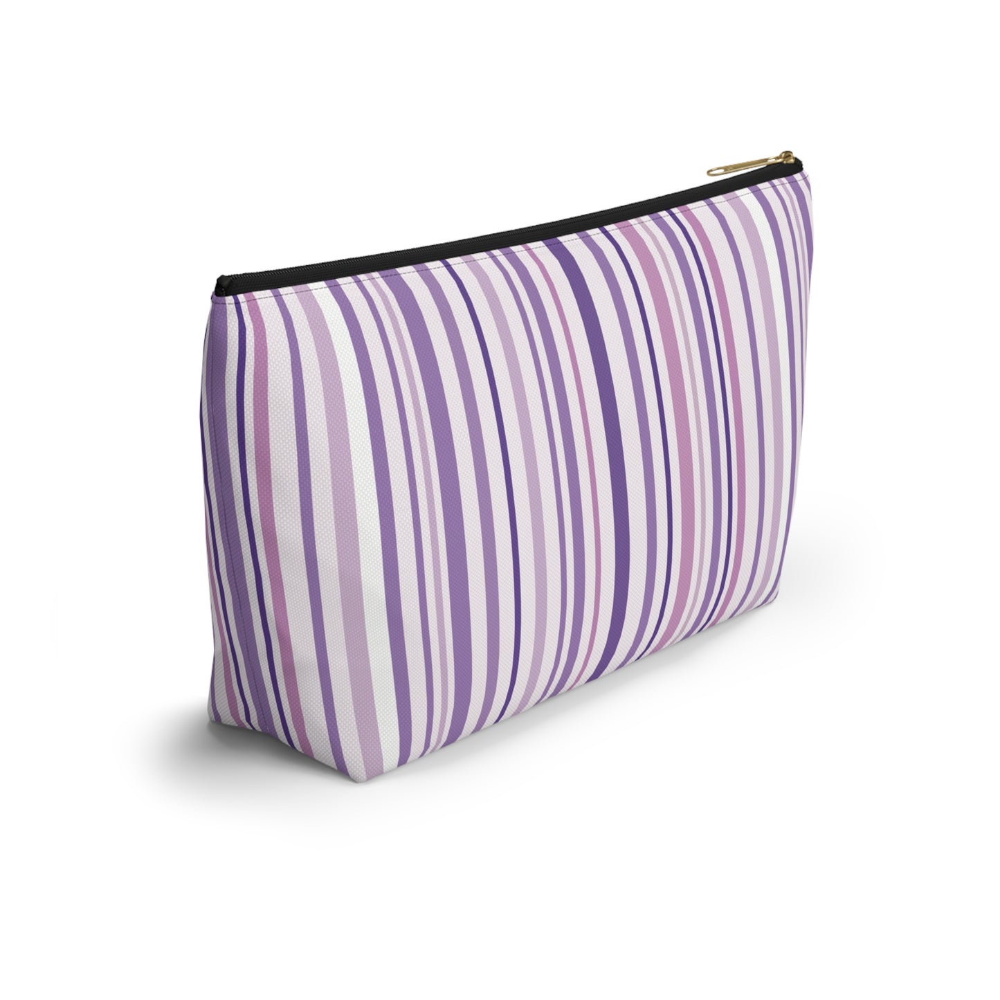 Pink and Purple Stripes Accessory Pouch w T-bottom