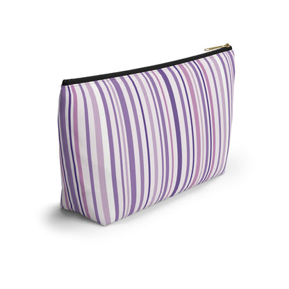 Pink and Purple Stripes Accessory Pouch w T-bottom