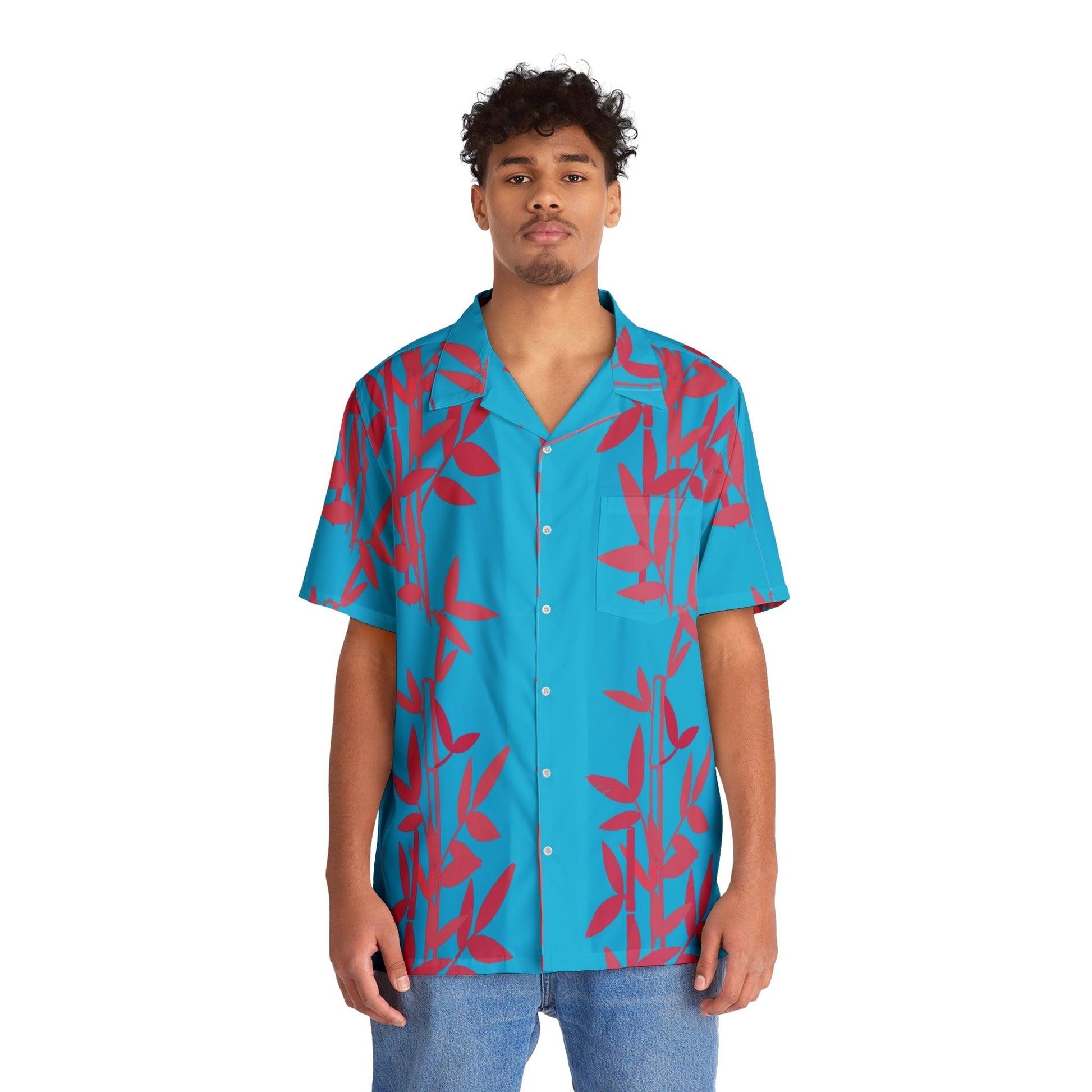 Miniaday Designs Teal Bamboo Men's Hawaiian Shirt - Miniaday Designs, LLC.