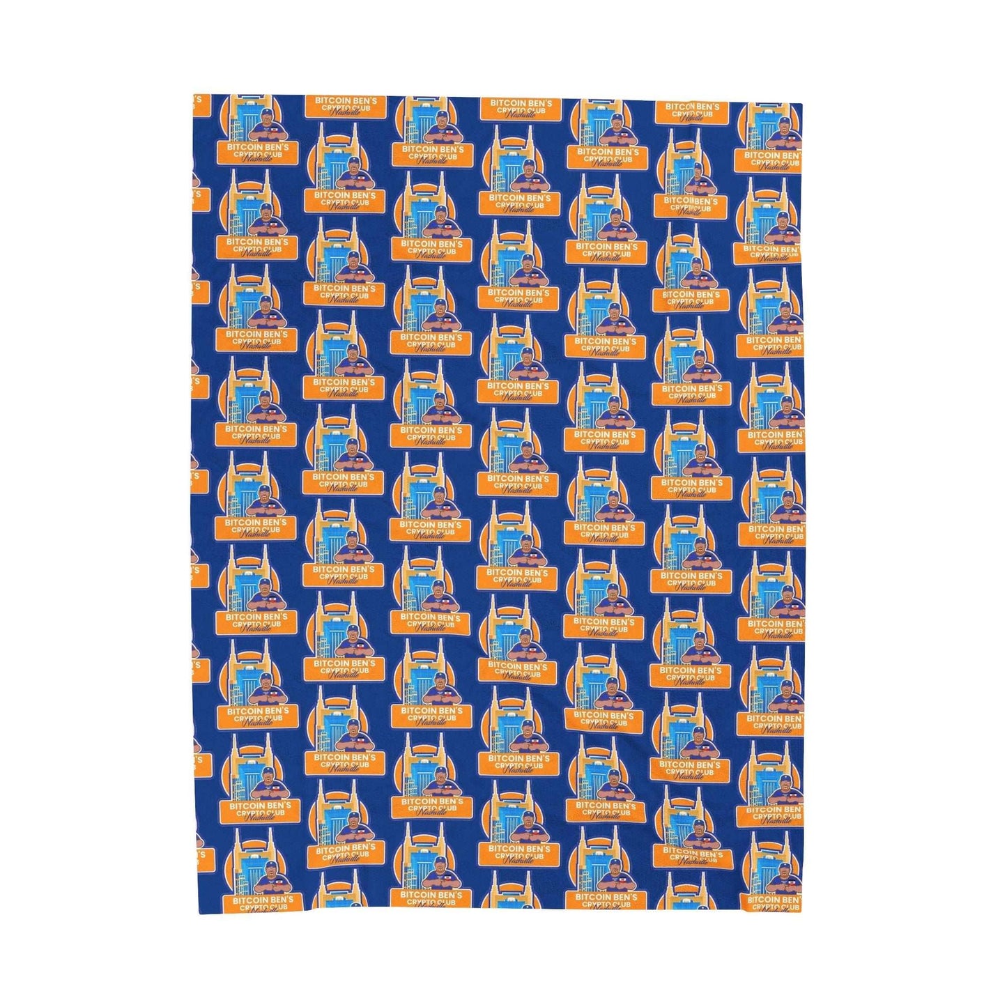 Bitcoin Ben Nashville Collection Velveteen Plush Blanket - Miniaday Designs, LLC.