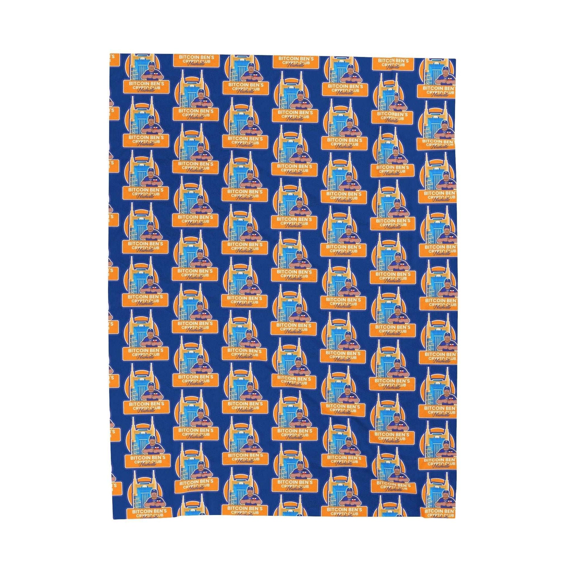 Bitcoin Ben Nashville Collection Velveteen Plush Blanket - Miniaday Designs, LLC.
