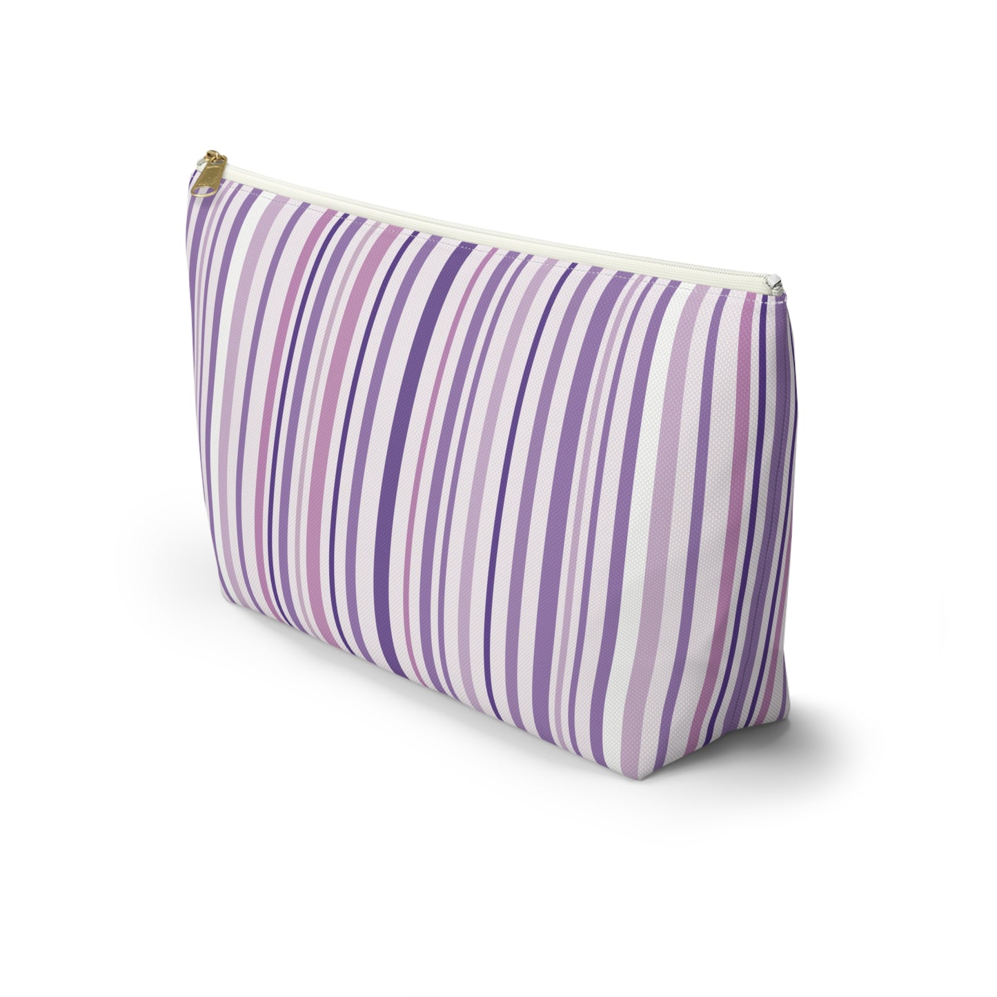 Pink and Purple Stripes Accessory Pouch w T-bottom