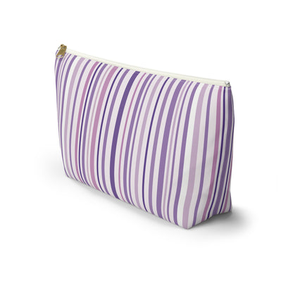 Pink and Purple Stripes Accessory Pouch w T-bottom