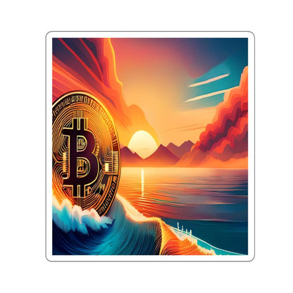 Ride the Wave Bitcoin Kiss-Cut Stickers - Miniaday Designs, LLC.