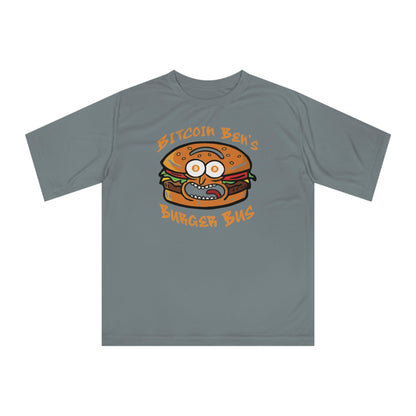 Miniaday Designs Bitcoin Ben Burger Bus Athletic Fit Unisex Zone Performance T-shirt - Miniaday Designs, LLC.