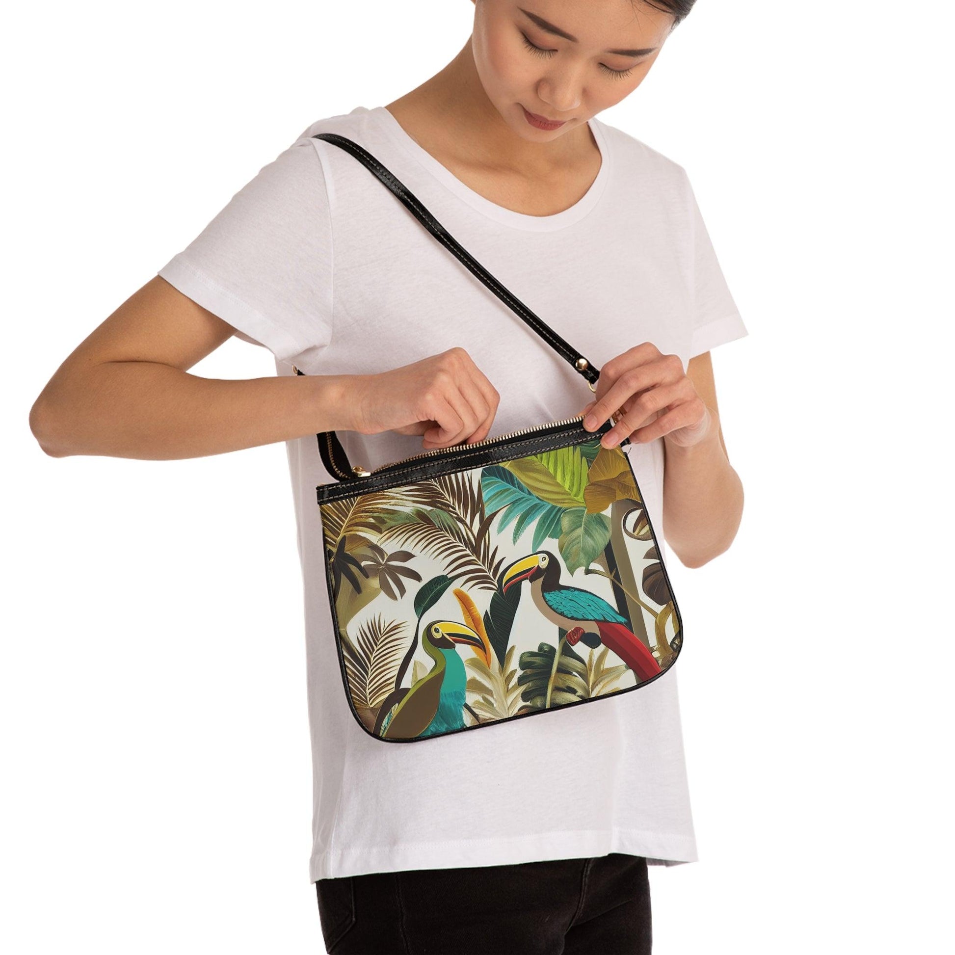 Miniaday Designs Small Shoulder Bag Tropical Toucan Multicolor - Miniaday Designs, LLC.