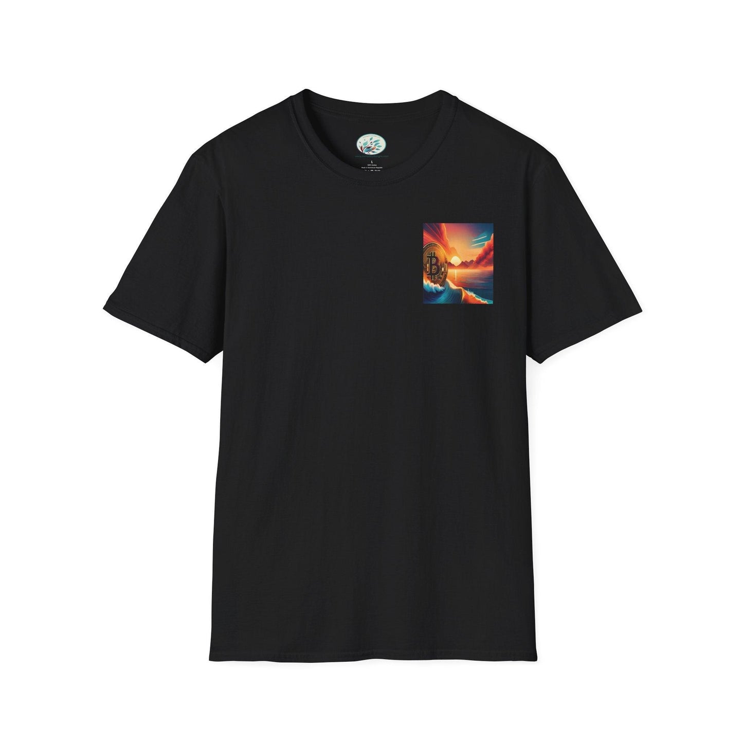 Ride the Wave Bitcoin Unisex Softstyle T-Shirt - Miniaday Designs, LLC.