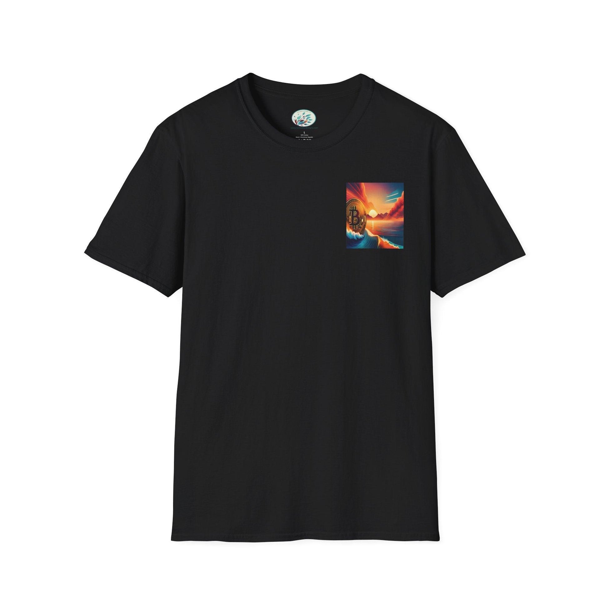 Ride the Wave Bitcoin Unisex Softstyle T-Shirt - Miniaday Designs, LLC.