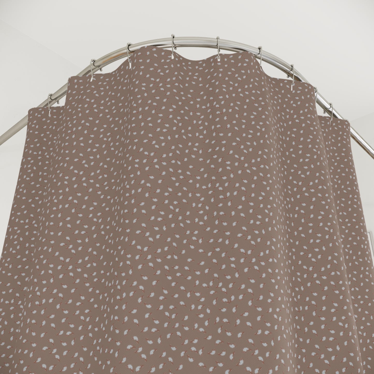 Mocha Whisps of Blooms Shower Curtains