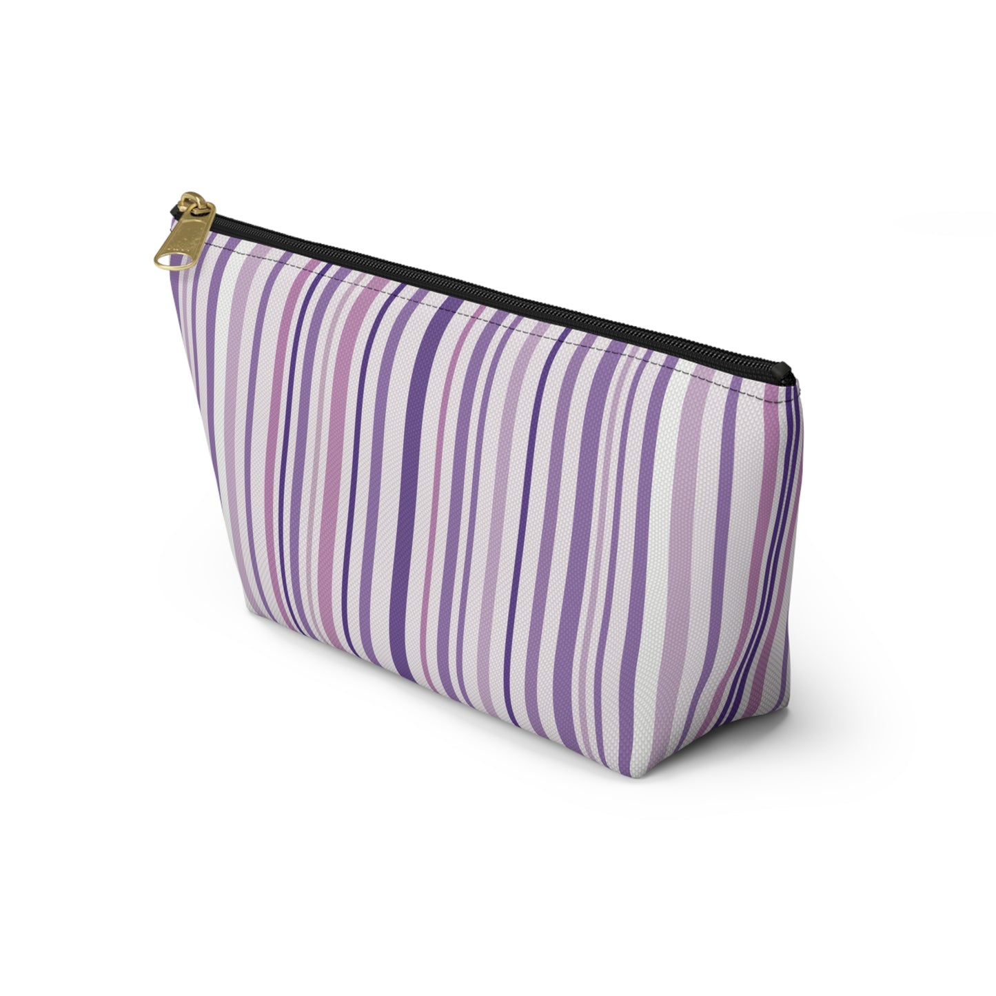 Pink and Purple Stripes Accessory Pouch w T-bottom