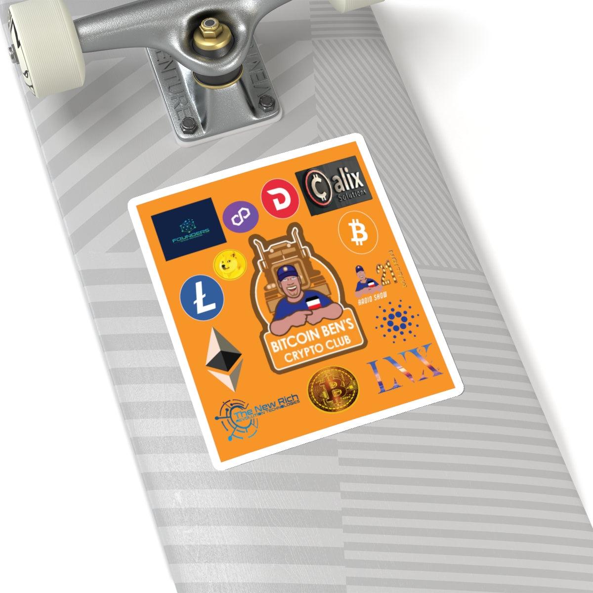Bitcoin Ben and Cryptos Kiss-Cut Stickers - Miniaday Designs, LLC.