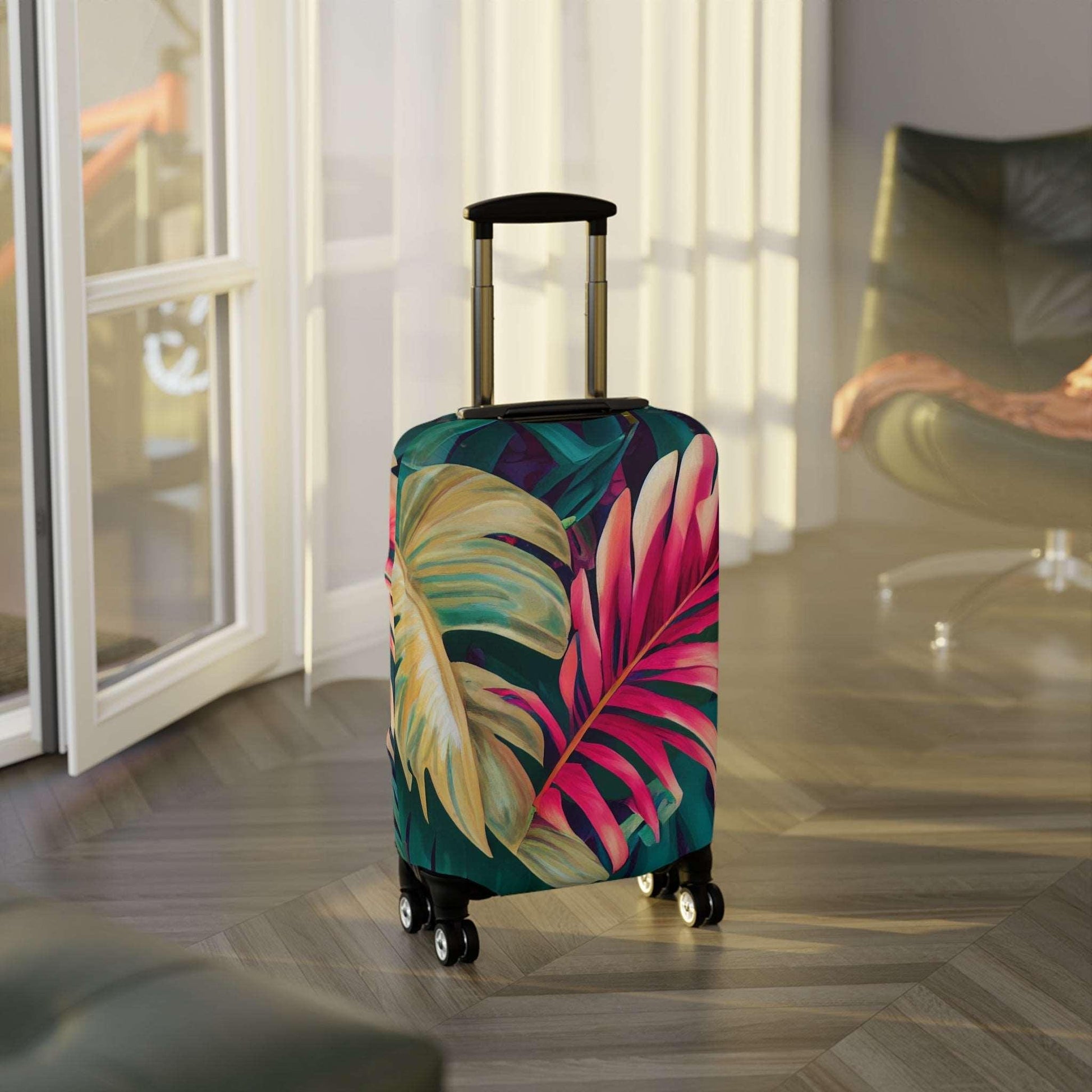 Enchanting Foliage: A Fusion of Realism and Exoticism in Brushwork by Miniaday Designs, LLC. Luggage Cover - Miniaday Designs, LLC.