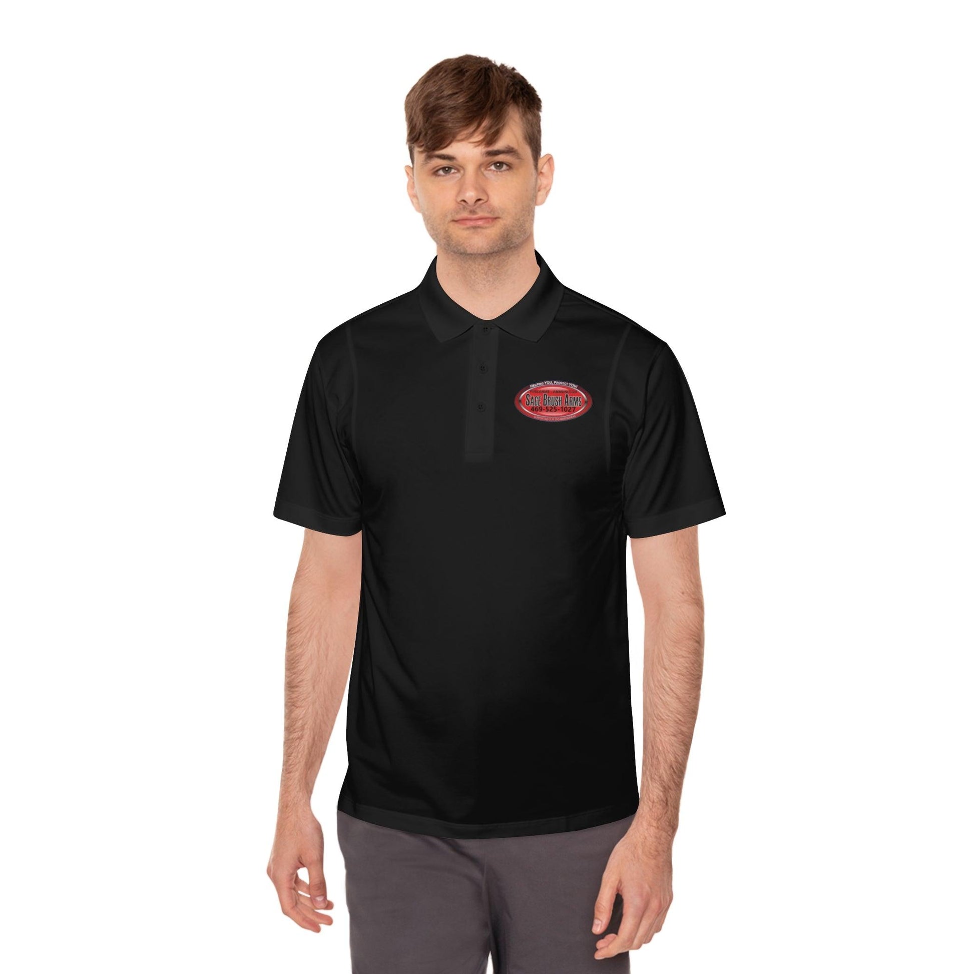 Sage Brush Arms Logo Men's Sport Polo Shirt - Miniaday Designs, LLC.