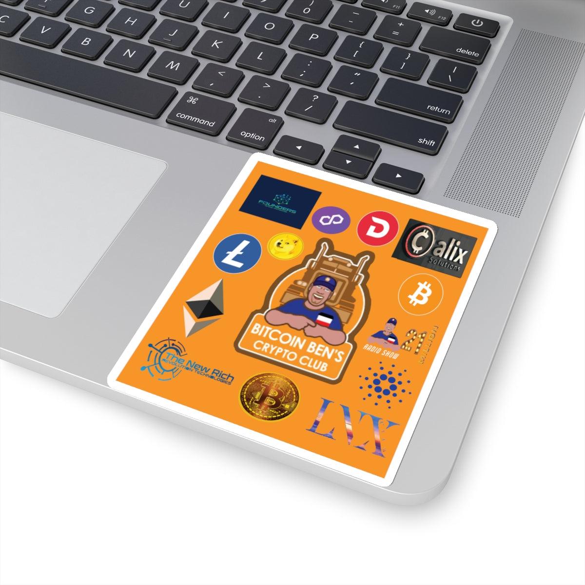Bitcoin Ben and Cryptos Kiss-Cut Stickers - Miniaday Designs, LLC.