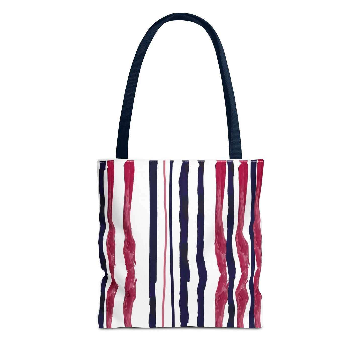 Patriotic Hand Drawn Red White and Blue StripesTote Bag (AOP)
